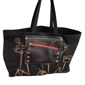 Hammitt Los Angeles black canvas tote bag